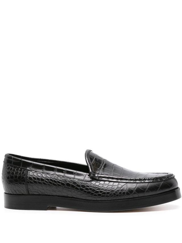 Flat Leather Loafers In Black Product Image