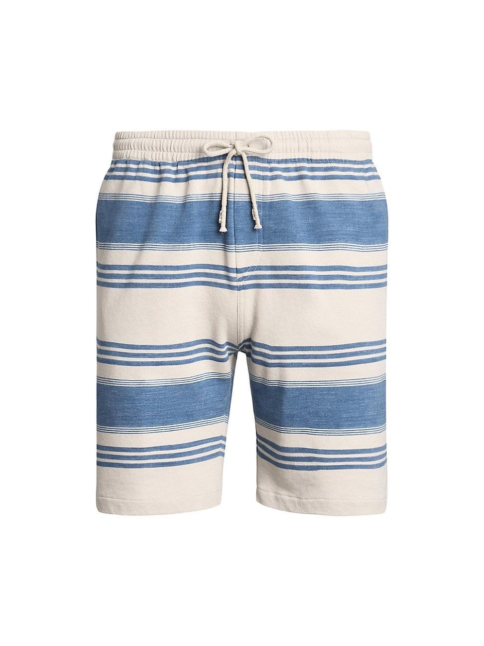 Mens Striped Cotton Shorts Product Image