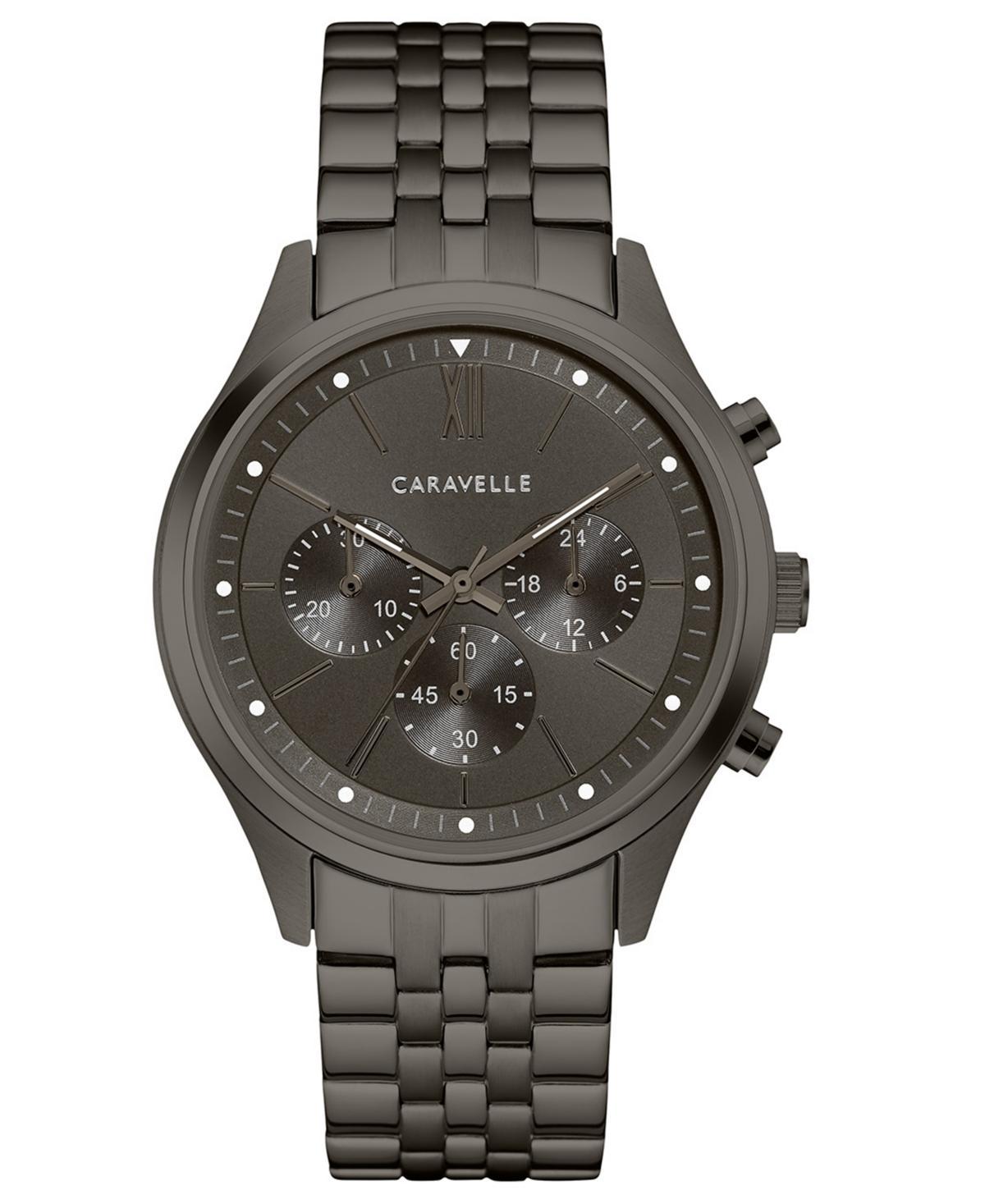 Caravelle Designed by Bulova Mens Chronograph Gunmetal Stainless Steel Bracelet Watch 41mm Product Image