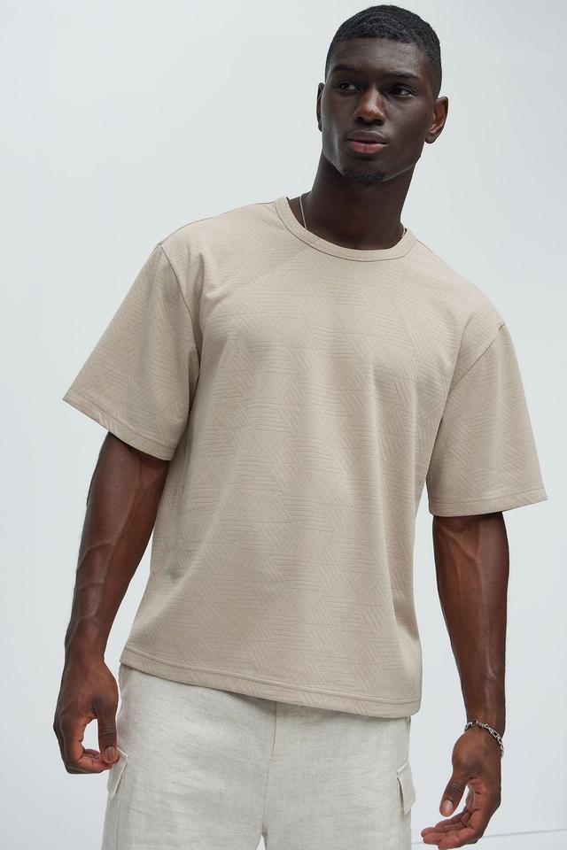 Kodi Textured Relaxed Tee - Taupe Product Image