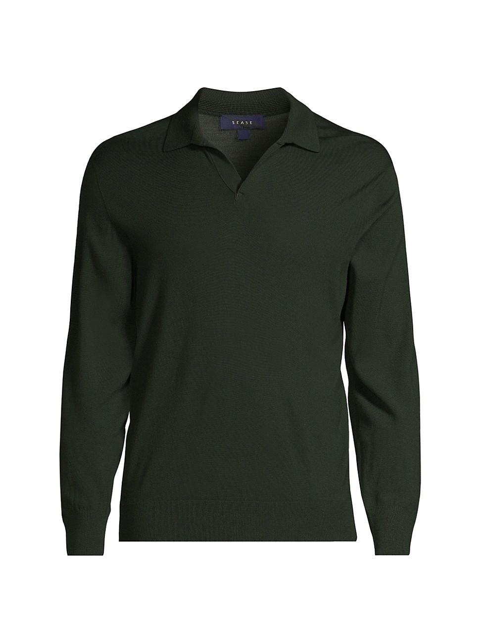 Mens Lasca Knit Wool Polo Sweater Product Image