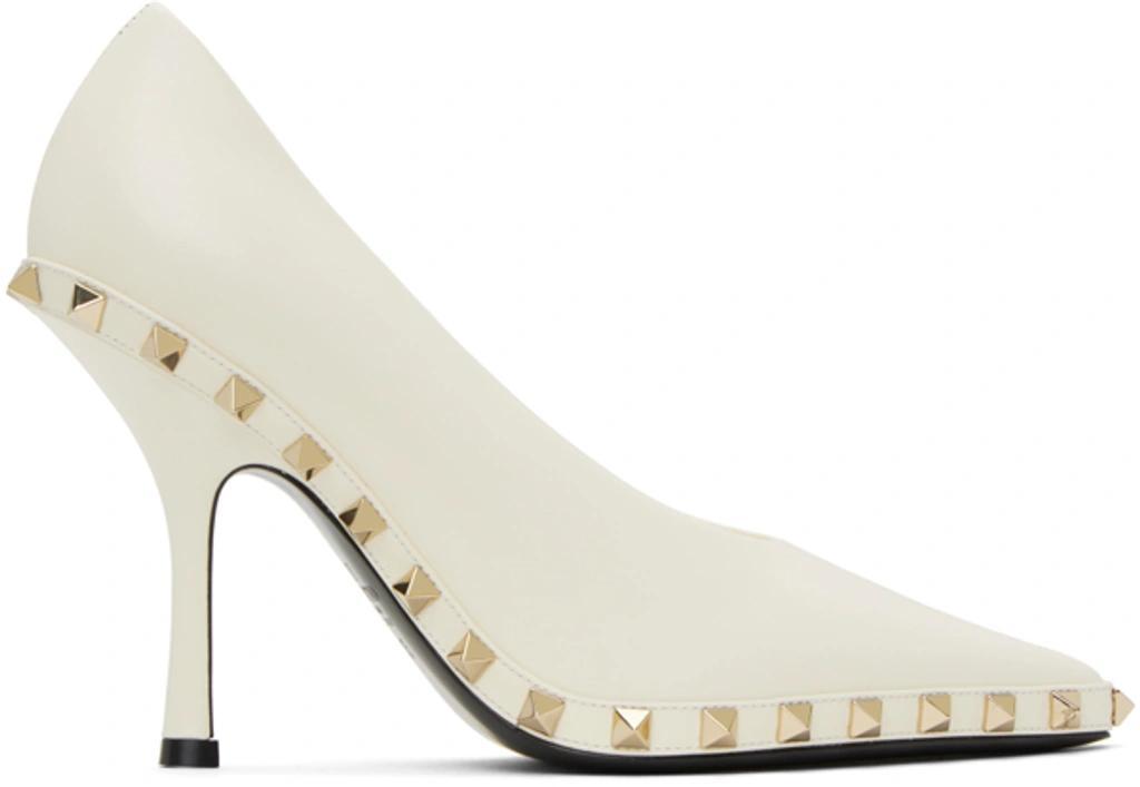 Off-white Rockstud Heels In 098 Ivory Product Image