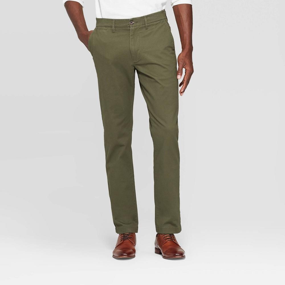 Mens Every Wear Athletic Fit Chino Pants - Goodfellow & Co Green 30x34 Product Image