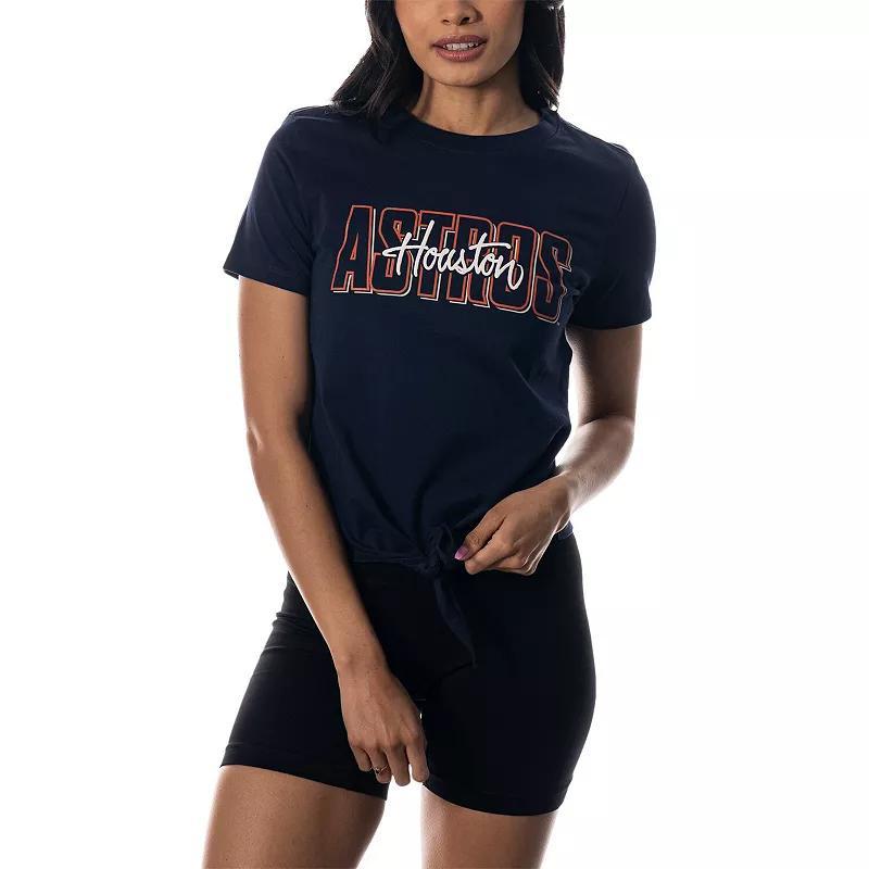 Womens The Wild Collective Houston Astros Twist Front T-Shirt Blue Product Image