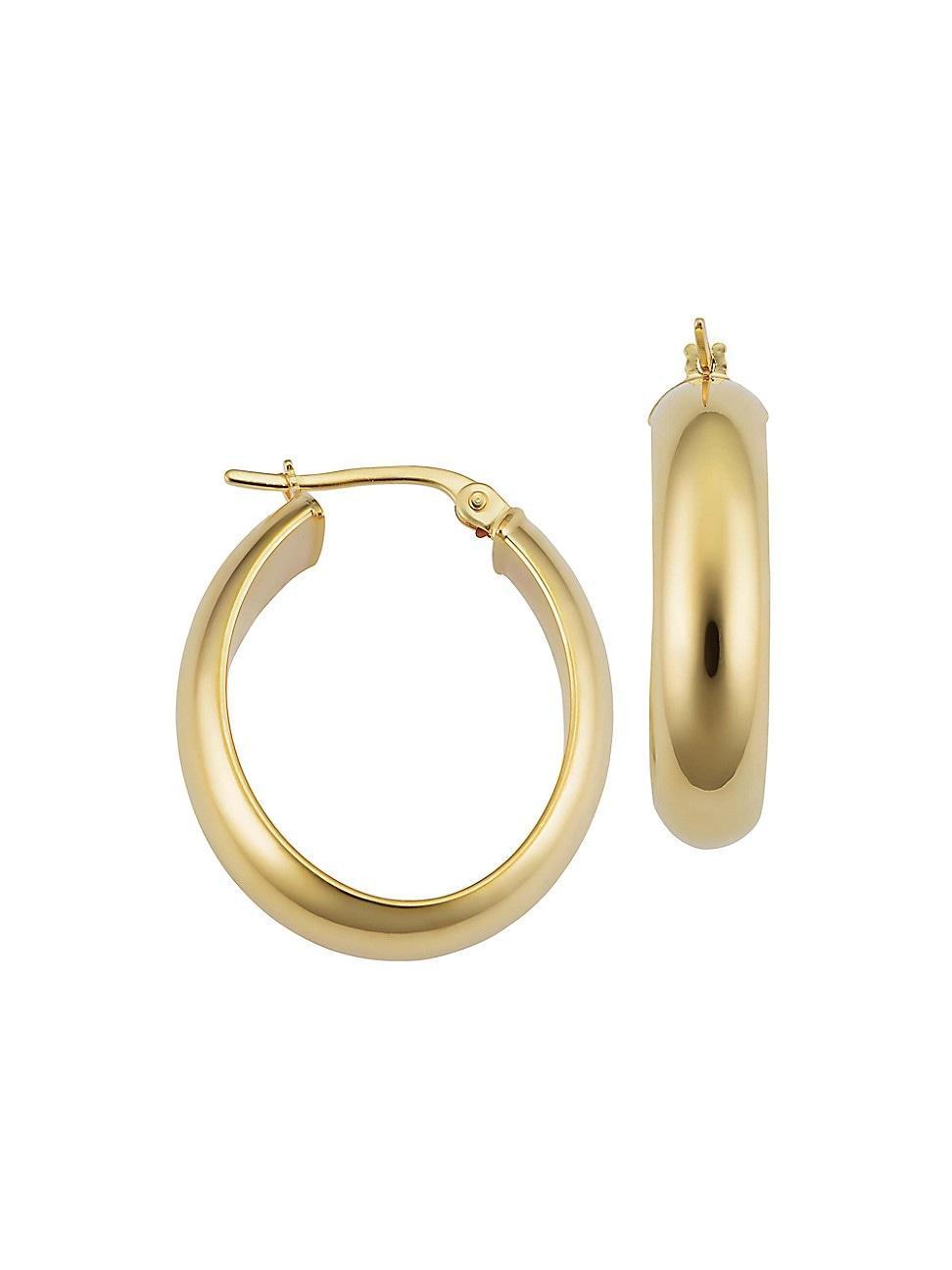 Womens 14K Yellow Gold High Society Oval Hoops Product Image