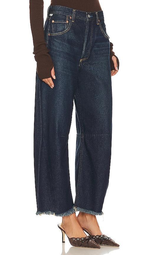 Womens Horseshoe Wide-Leg Frayed Jeans Product Image