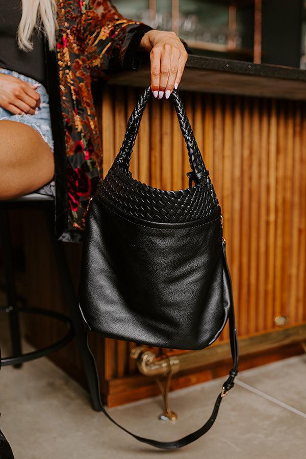 Luxe Lifestyle Faux Leather Tote In Black Product Image