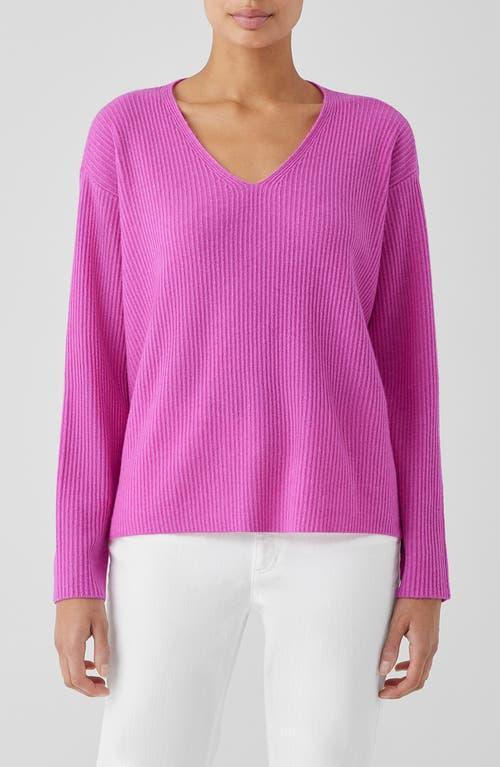 Ribbed V-Neck Cashmere Sweater Product Image