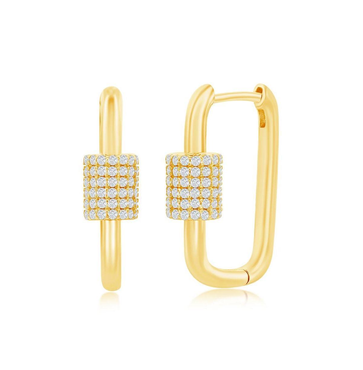 Cubic Zirconia Paper Clip Earrings, Womens, Yellow Product Image