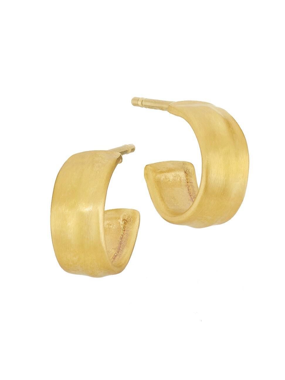 Womens 22K Yellow Gold Small Hoop Earrings Product Image