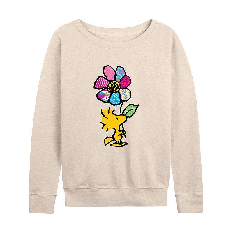 Womens Peanuts Woodstock With Flower Slouchy Graphic Sweatshirt, Girls Product Image