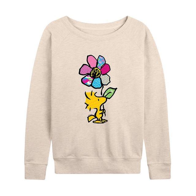 Womens Peanuts Woodstock With Flower Slouchy Graphic Sweatshirt, Girls Product Image