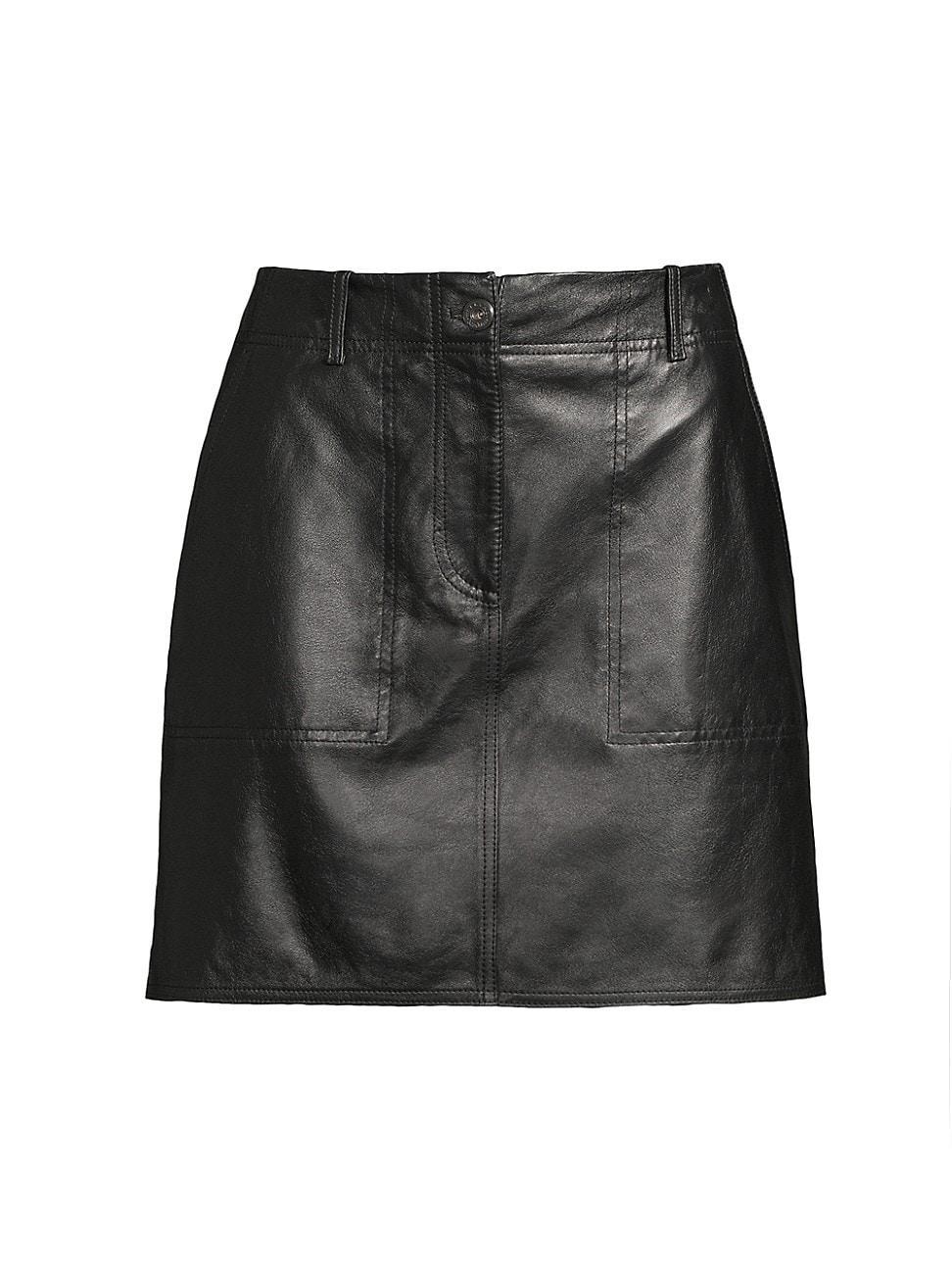 Womens Dry Leather A-Line Miniskirt product image