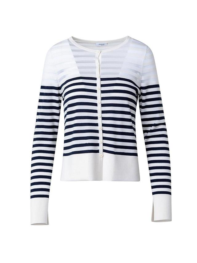 Womens Striped Wool-Blend Cardigan Product Image