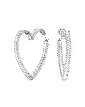 Swarovski Matrix Crystal Heart Hoop Earrings Product Image