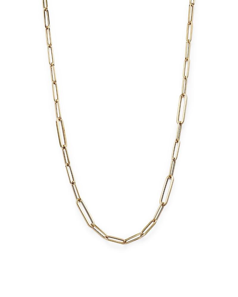 Womens 18K Yellow Gold Oval Paper Clip Chain Necklace, 17 Product Image