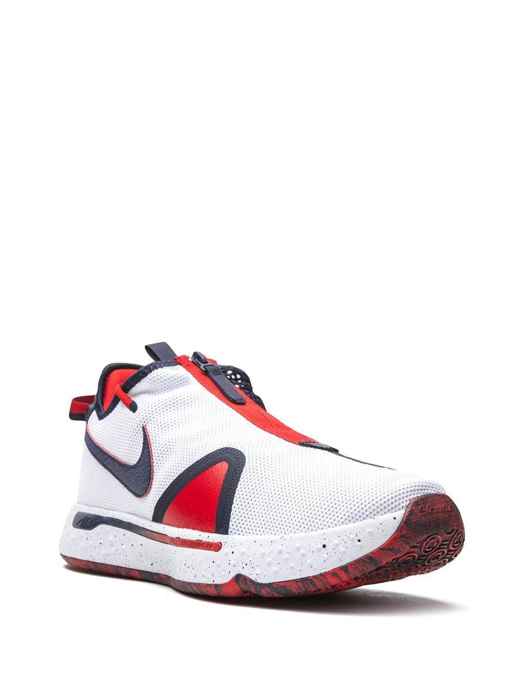 Pg 4 Basketball Shoe In White,university Red,obsidian Product Image