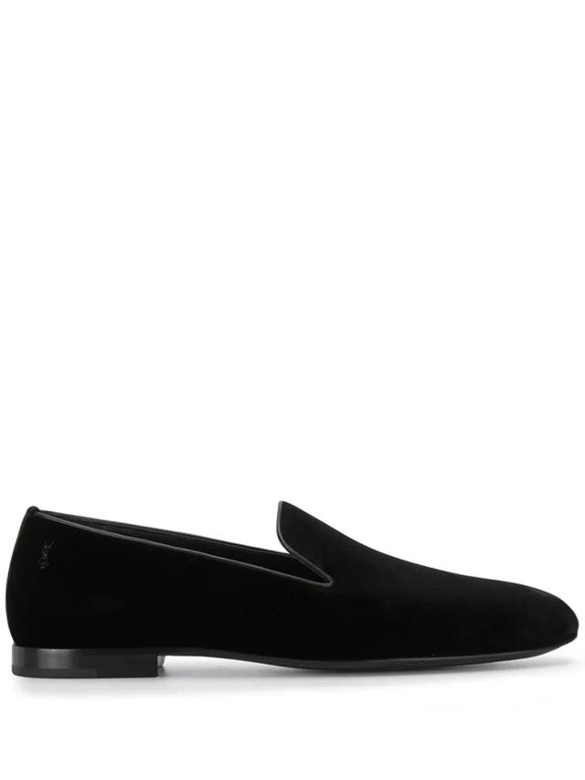 SAINT LAURENT Almond-toe Slippers In Black Product Image