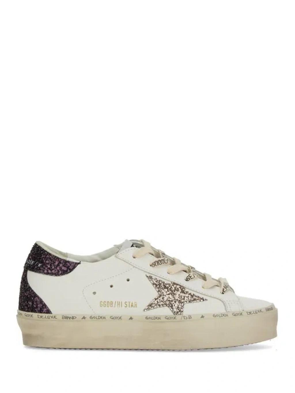 GOLDEN GOOSE Hi Star Leather Sneakers In White Product Image