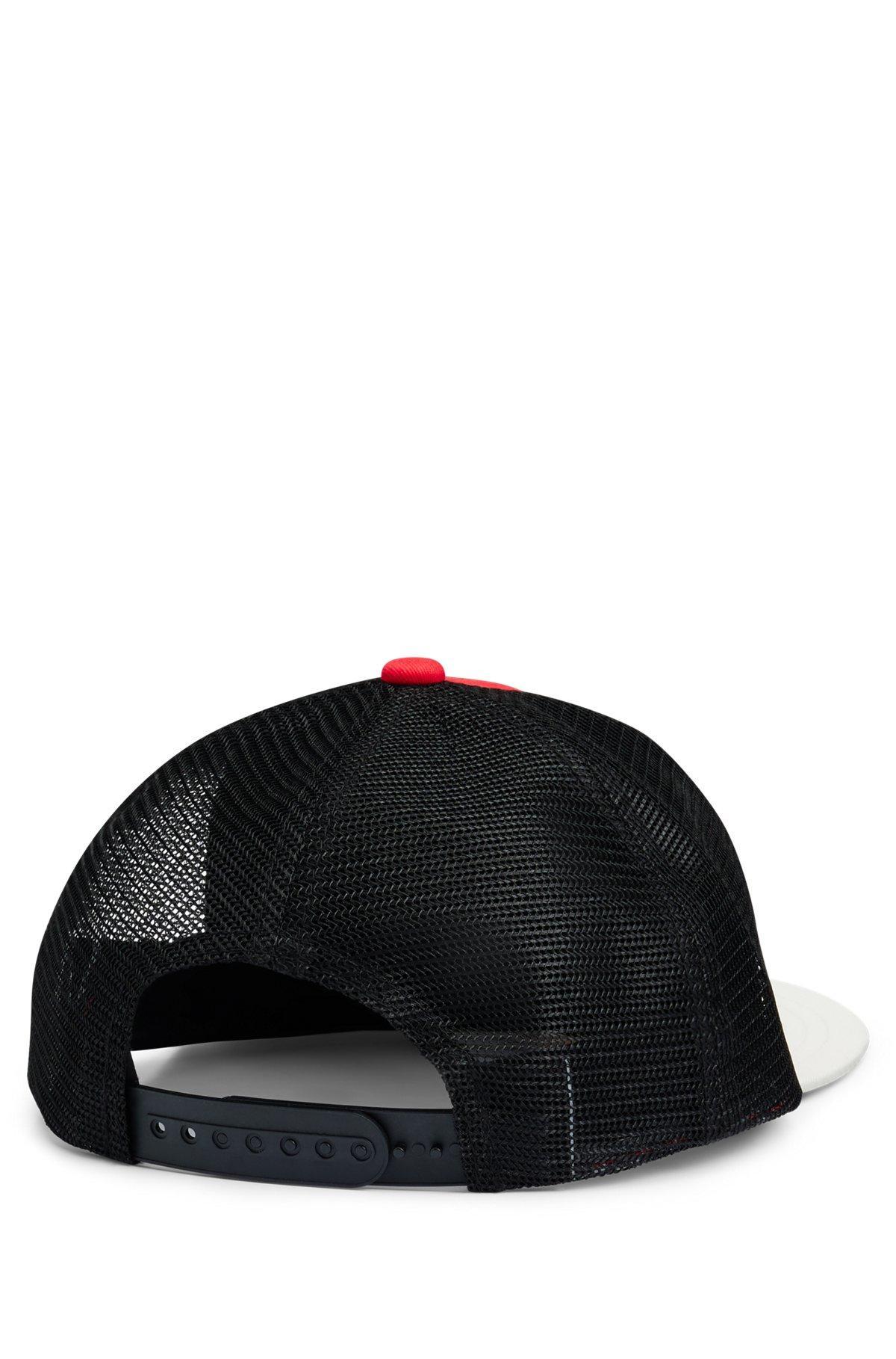 Trucker cap in cotton twill with racing-inspired details Product Image