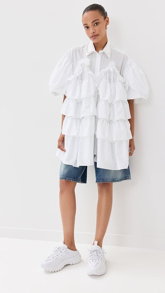 Simone Rocha Petal Sleeve Frill Shirt | Shopbop Product Image