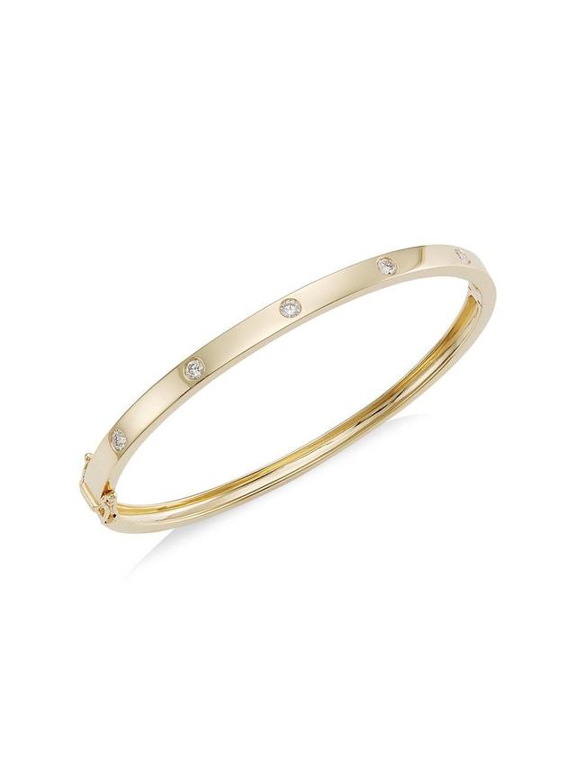 Womens 14K Yellow Gold & 0.38 TCW Diamond Bangle Product Image