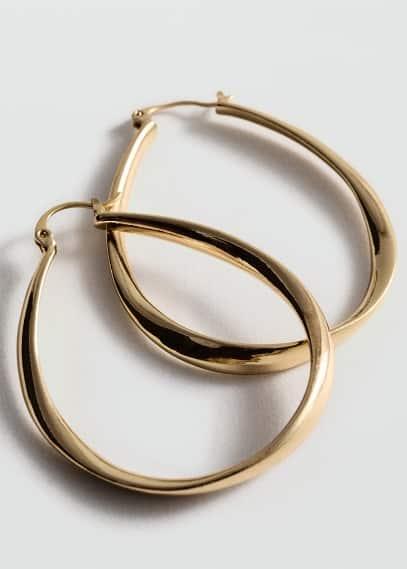 MANGO - Oval hoop earrings - One size - Women Product Image