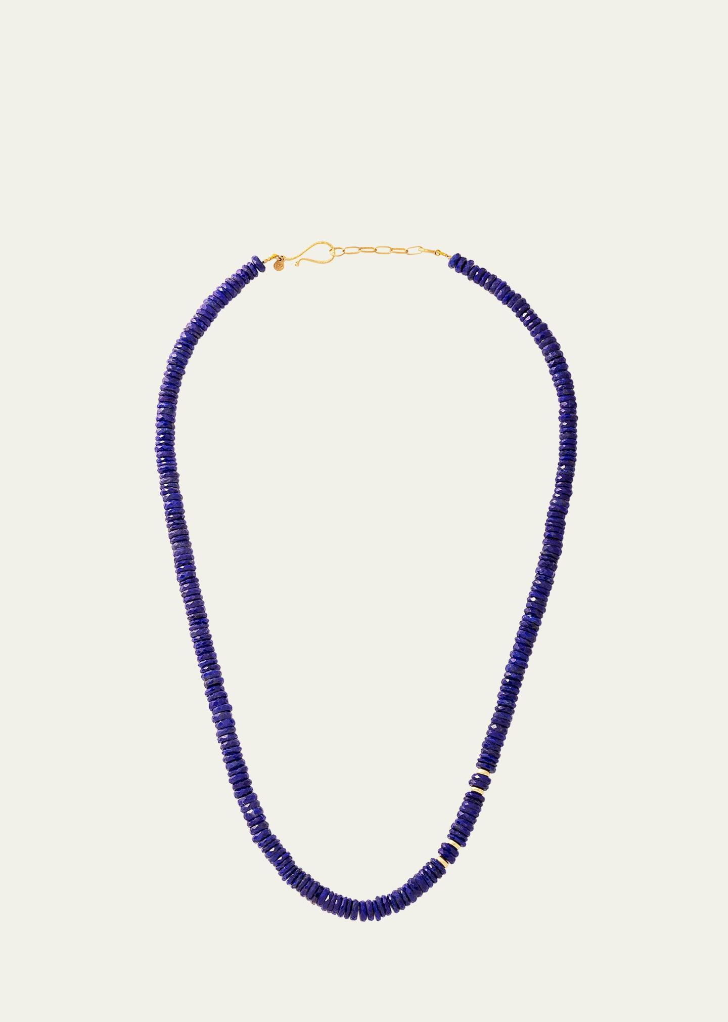 Mens Lapis Lazuli Beaded Necklace Product Image