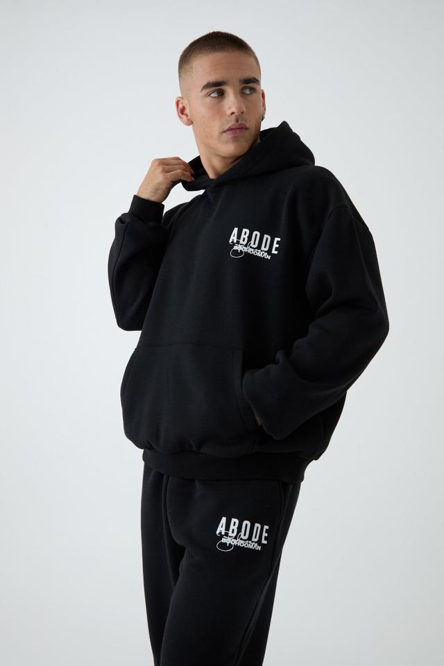 Oversized Boxy ABODE Hoodie | boohooMAN USA Product Image