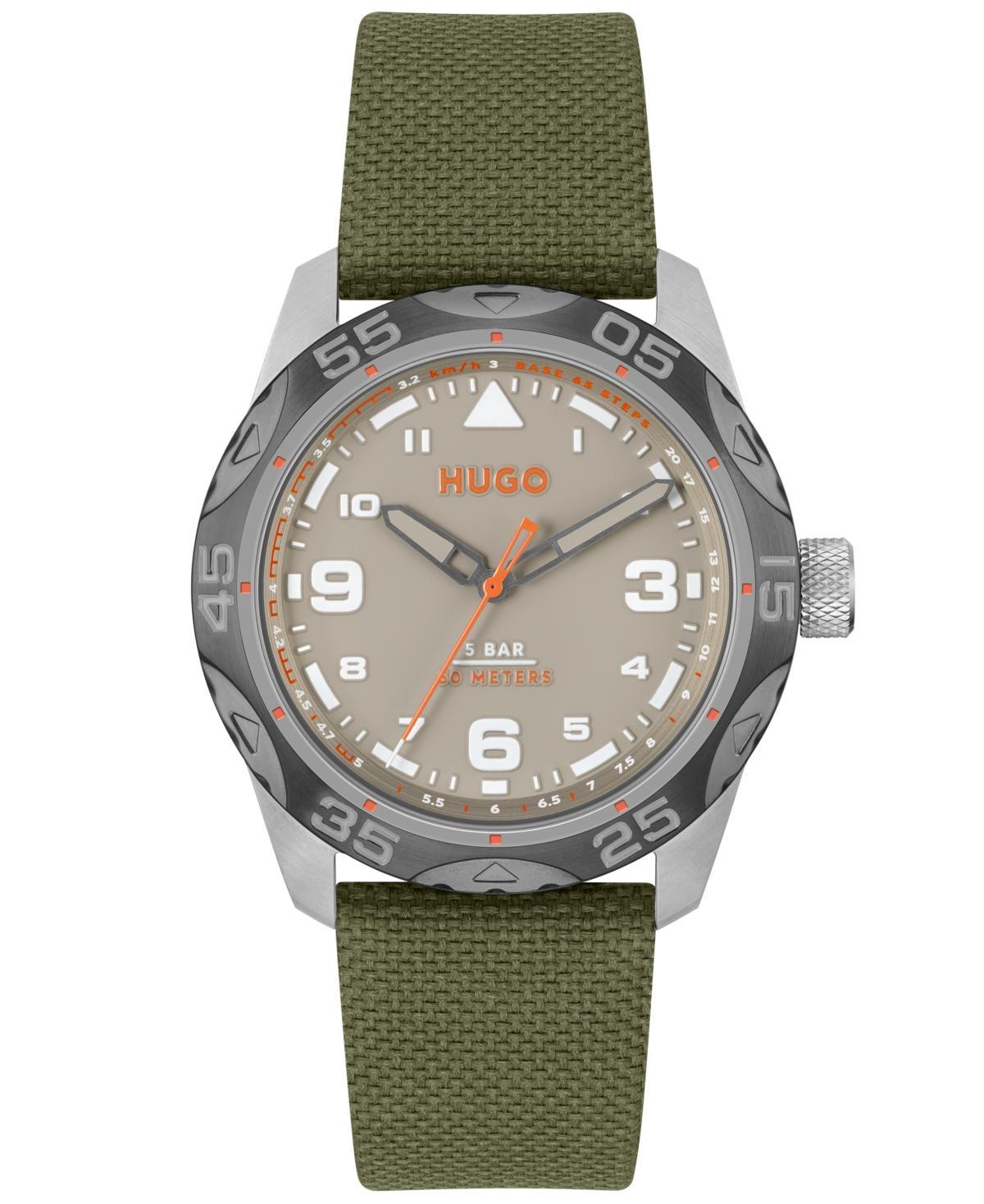 Hugo Boss Mens Trek Quartz Woven Nylon Green Watch 42mm - Green Product Image