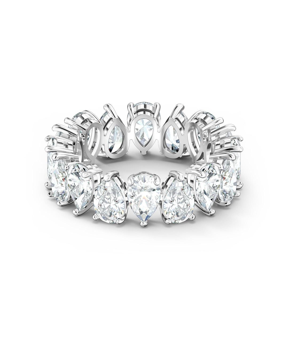 Womens Matrix Rhodium-Plated & Crystal Ring Product Image