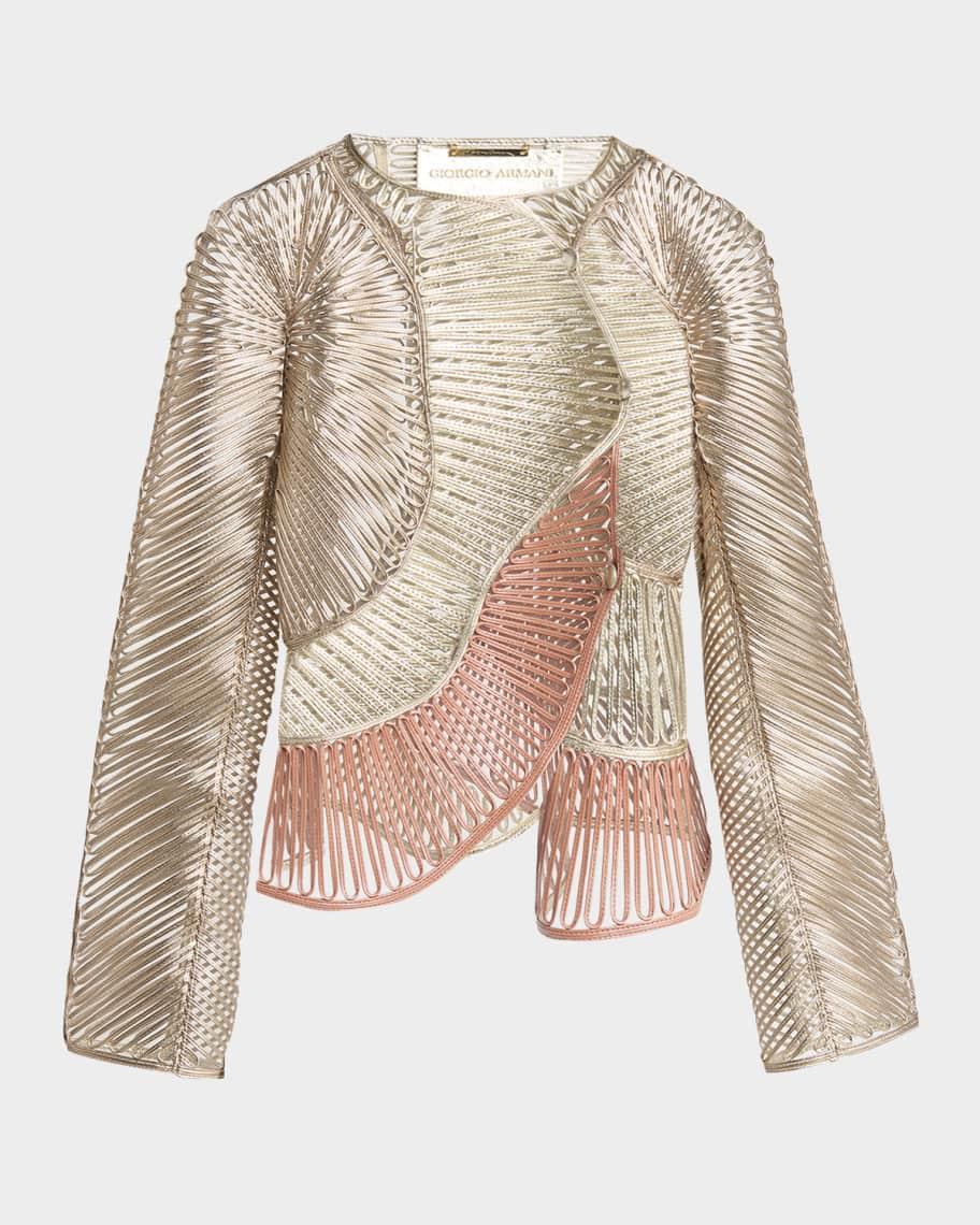 Metallic Embroidered Double-Breasted Jacket Product Image