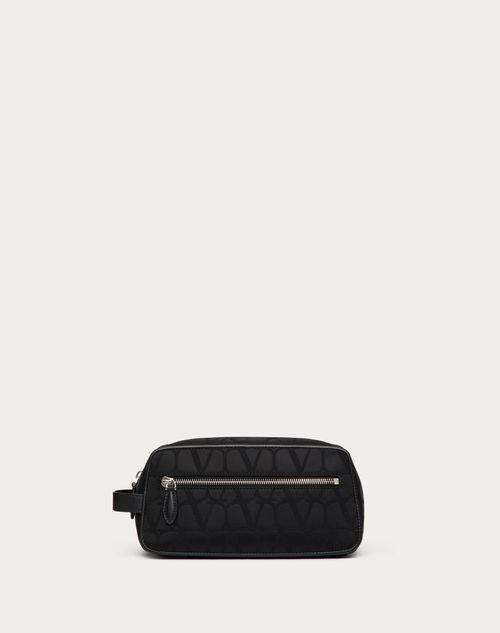 TOILE ICONOGRAPHE WASHBAG IN TECHNICAL FABRIC WITH LEATHER DETAILS Product Image