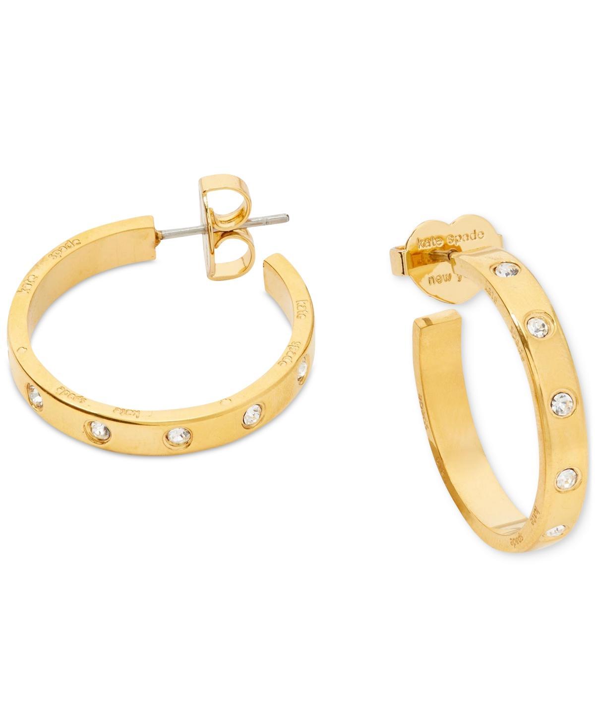 kate spade new york crystal station hoop earrings Product Image