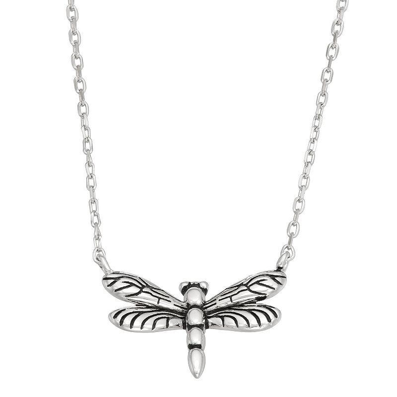 Sterling Silver Dragonfly Necklace, Womens Product Image