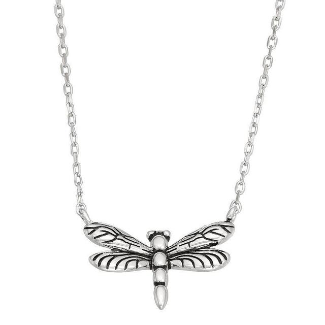 Sterling Silver Dragonfly Necklace, Womens Product Image