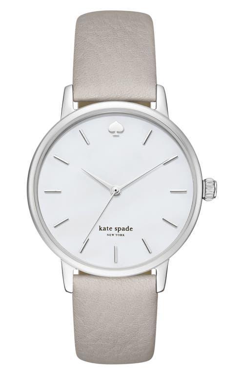 Womens Stainless Steel & Leather Strap Watch - Gray Product Image