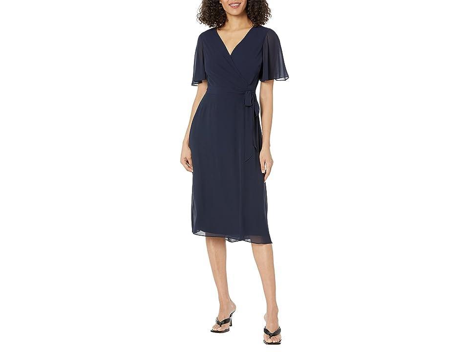 Lauren Ralph Lauren Womens Belted Georgette Dress Product Image