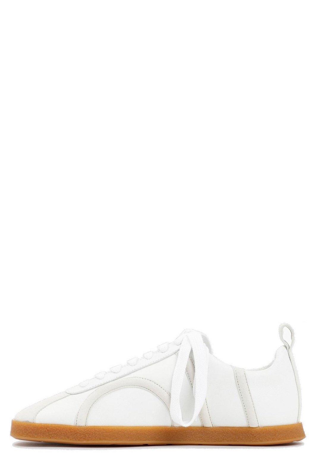 TOTÊME Monogram Leather And Suede Trainers In Off White Product Image