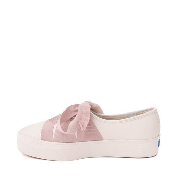 Womens Keds Point Slip Leather Ballet Platform Sneaker - White / Pink Product Image