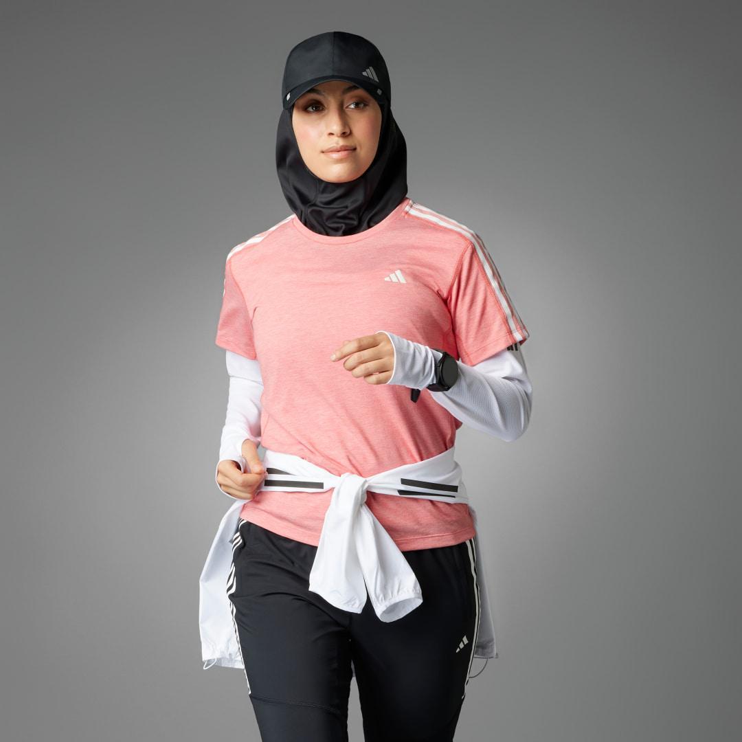 Adidas Womens Own The Run 3-Stripes T-Shirt Product Image