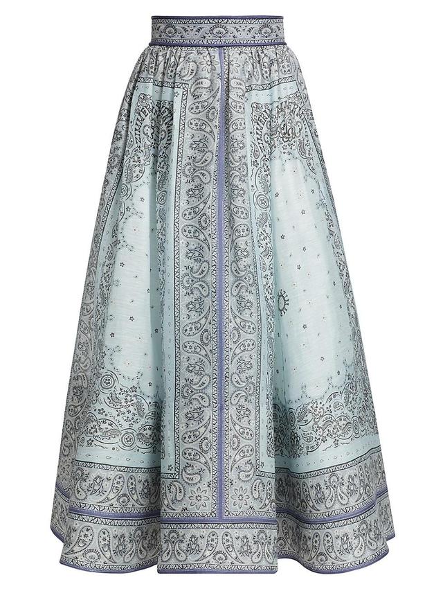 Womens Matchmaker Paisley Linen-Silk Maxi-Skirt Product Image