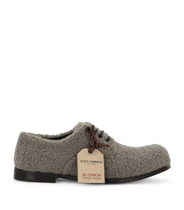 Fleece Derby Shoes In Grigio_medio Product Image