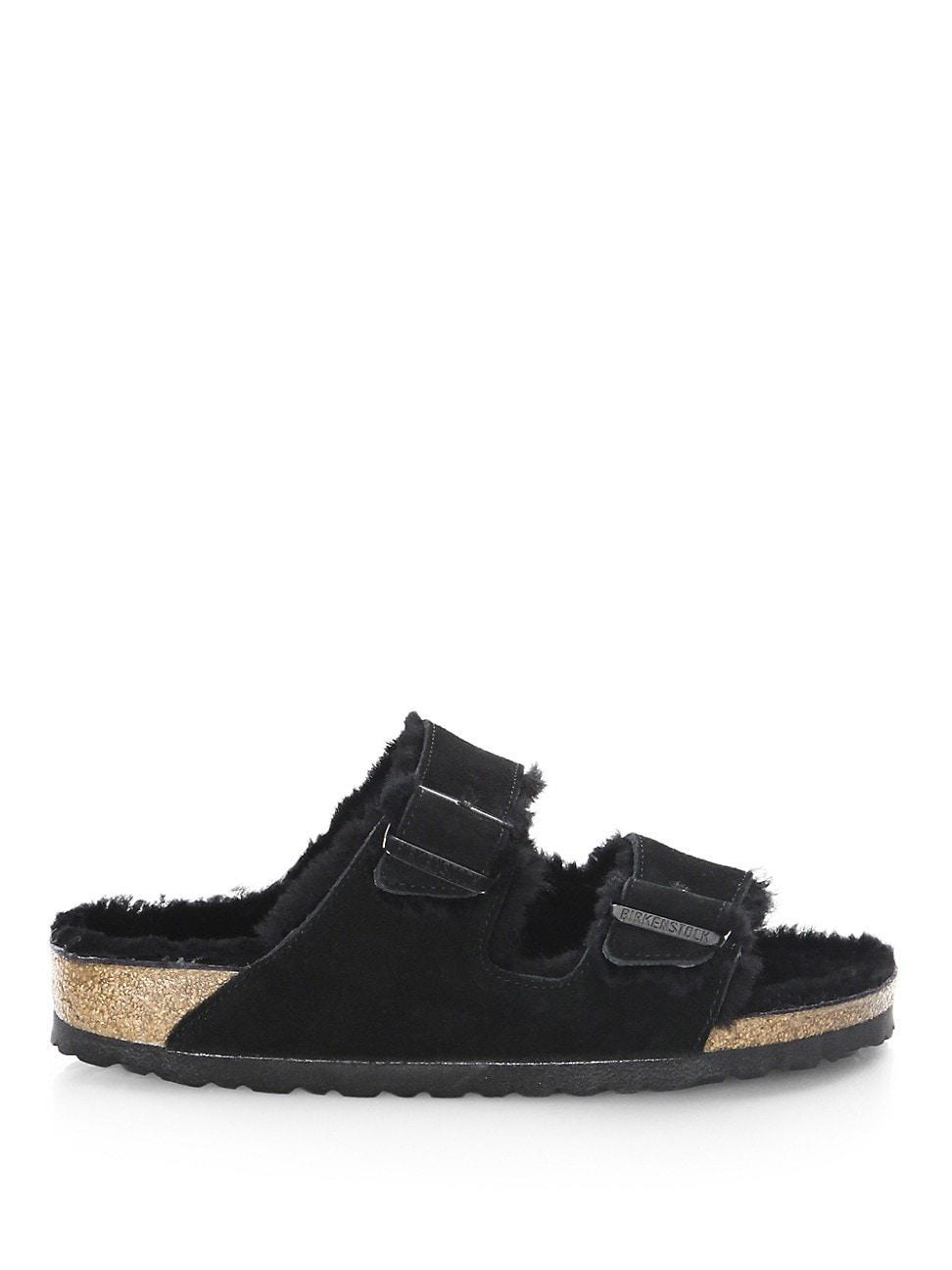 Birkenstock Arizona Genuine Shearling Lined Slide Sandal Product Image