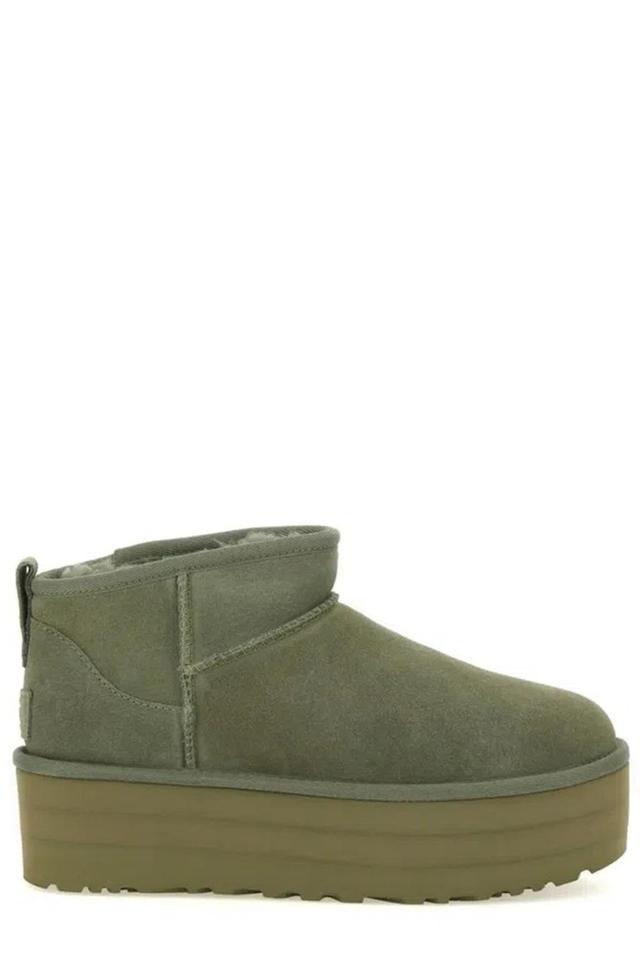 Classic Ultra Mini Round Toe Boots In Green Product Image