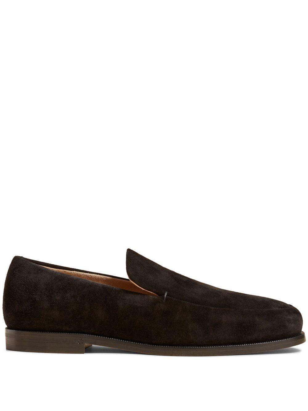 KHAITE Alessio Suede Easy Loafers In Brown Product Image