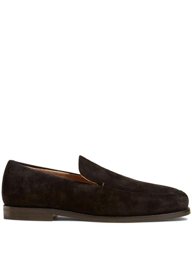 KHAITE Alessio Suede Easy Loafers In Brown Product Image