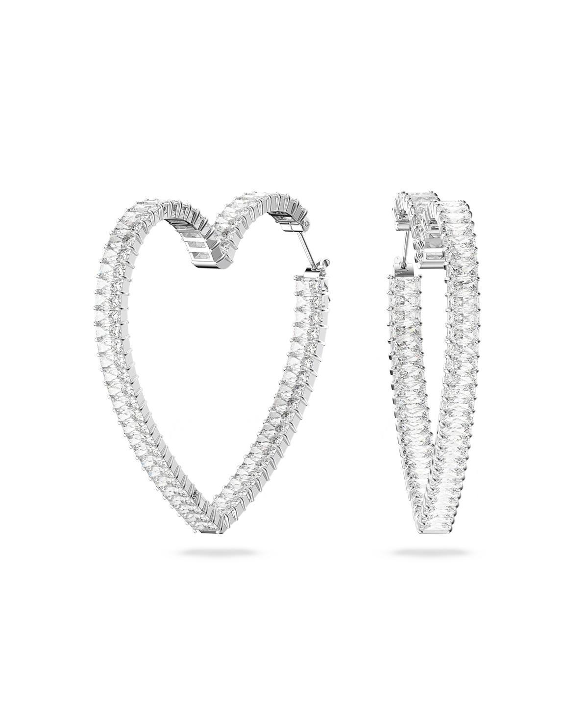 Swarovski Matrix Crystal Heart Hoop Earrings Product Image