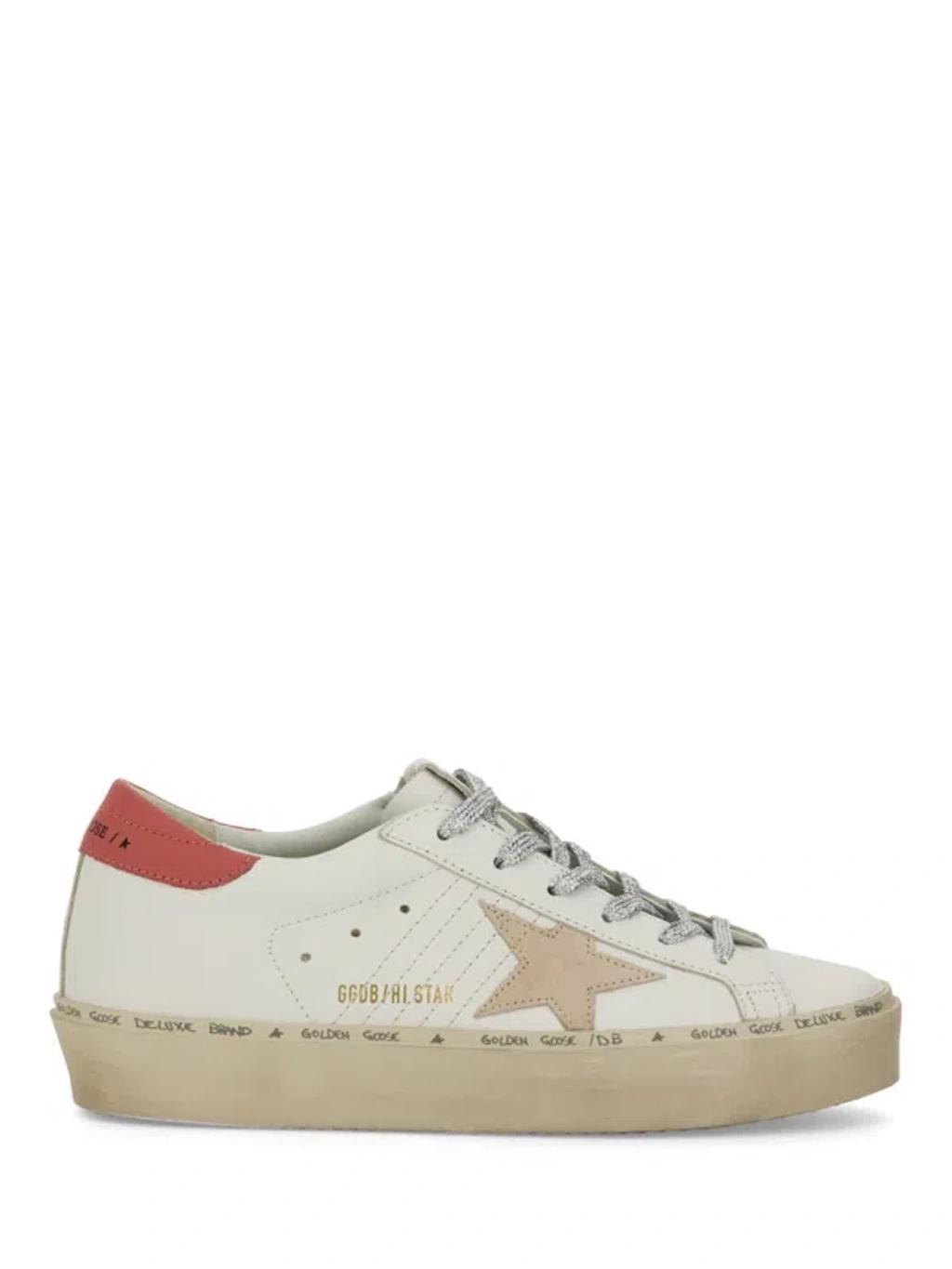 GOLDEN GOOSE Deluxe Brand Woman White Leather Hi Star Sneakers Product Image