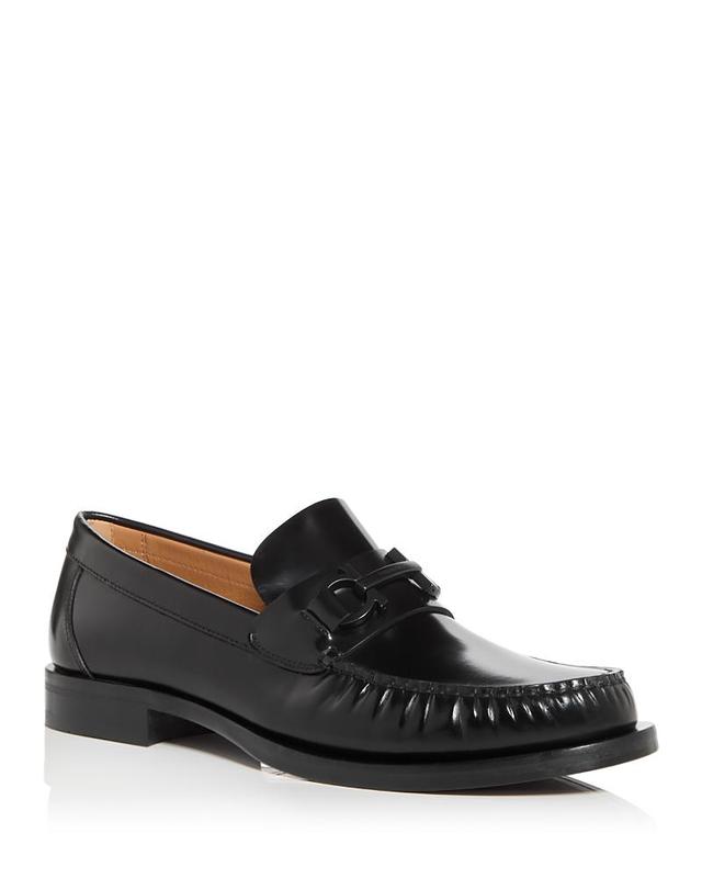 Ferragamo Mens Fort Royale Gancini Bit Leather Loafers Product Image